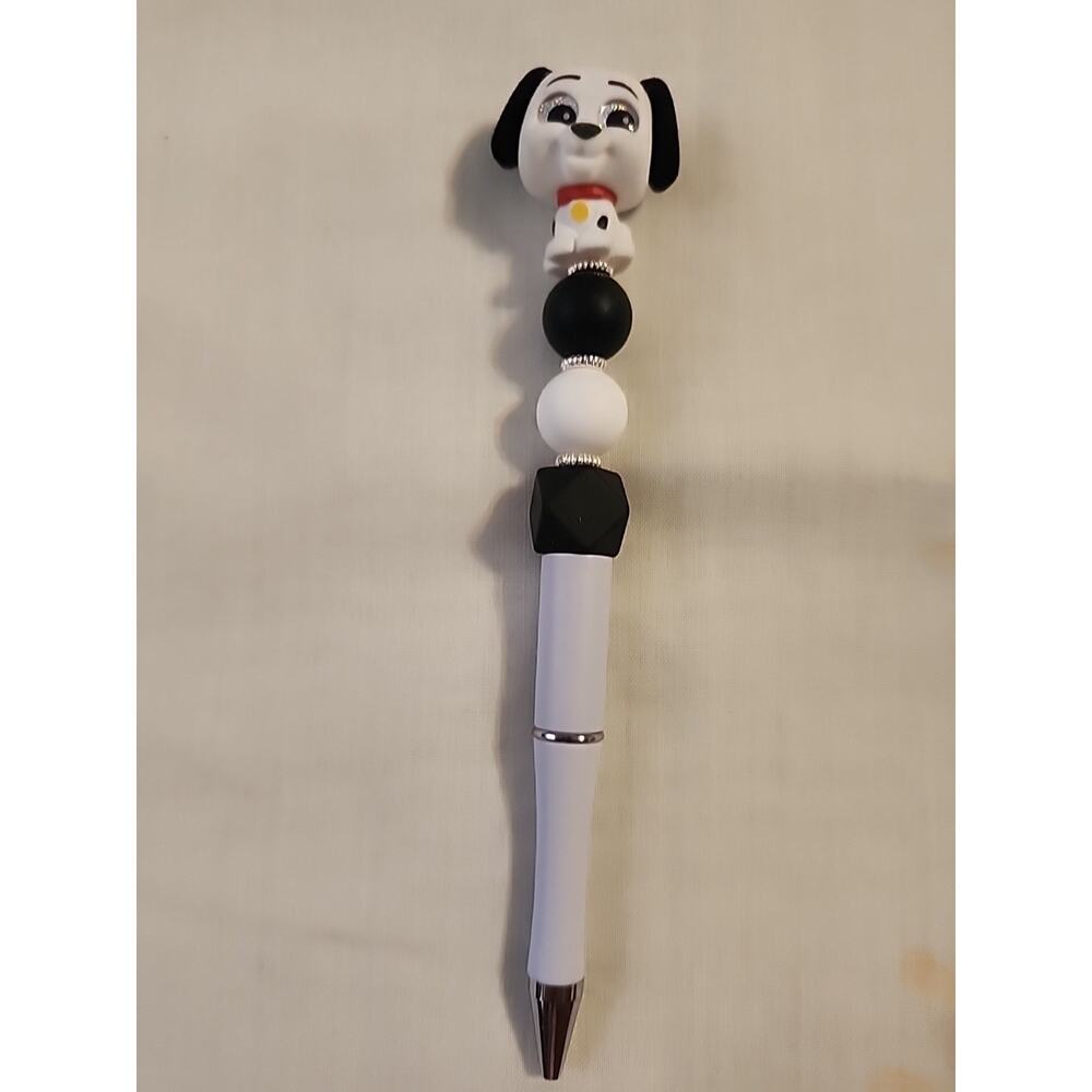 Bead Pen Character Dalmatian Silicone Beads White & Black